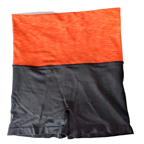 Victorias Secret VS Pink Y2K‎ Fold Over Gray Neon Orange Micro Mini Bike Shorts - Picture 5 of 7